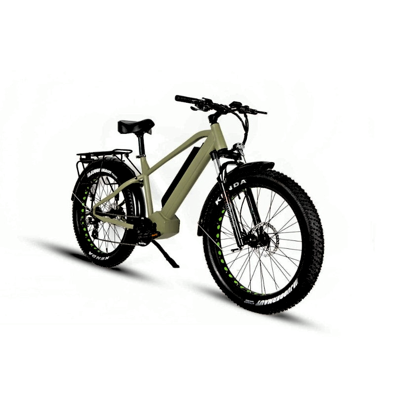 FAT-HD Green 000W Mid-Drive 4 inch Kenda Krusade Fat Tire 160 Torque eBike