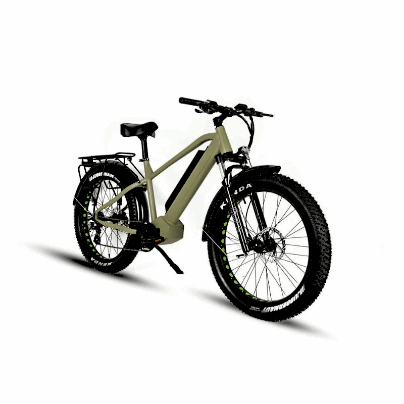 FAT-HD Green 1000W Mid-Drive 4 inch Kenda Krusade Fat Tire 160 Torque eBike