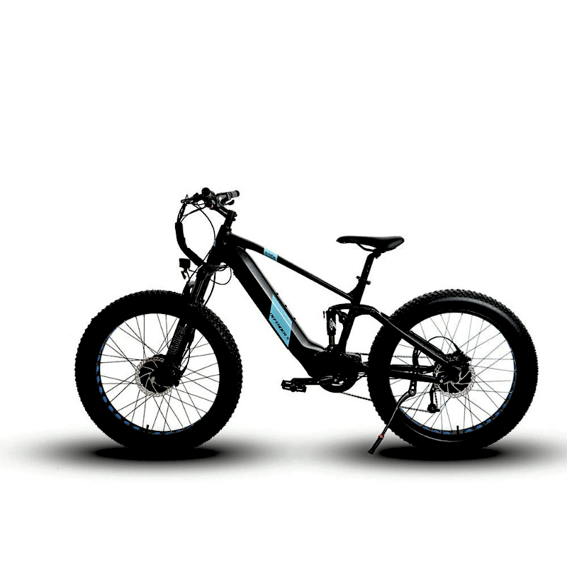 DEFENDER-S BLACK 4"Tire Full Suspension 1500W All-Wheel-Drive Mountain eBike