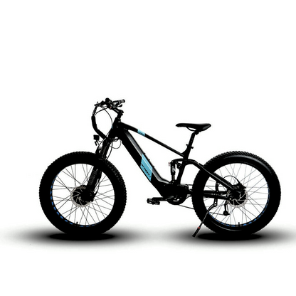 DEFENDER-S BLACK 4"Tire Full Suspension 1500W All-Wheel-Drive Mountain eBike