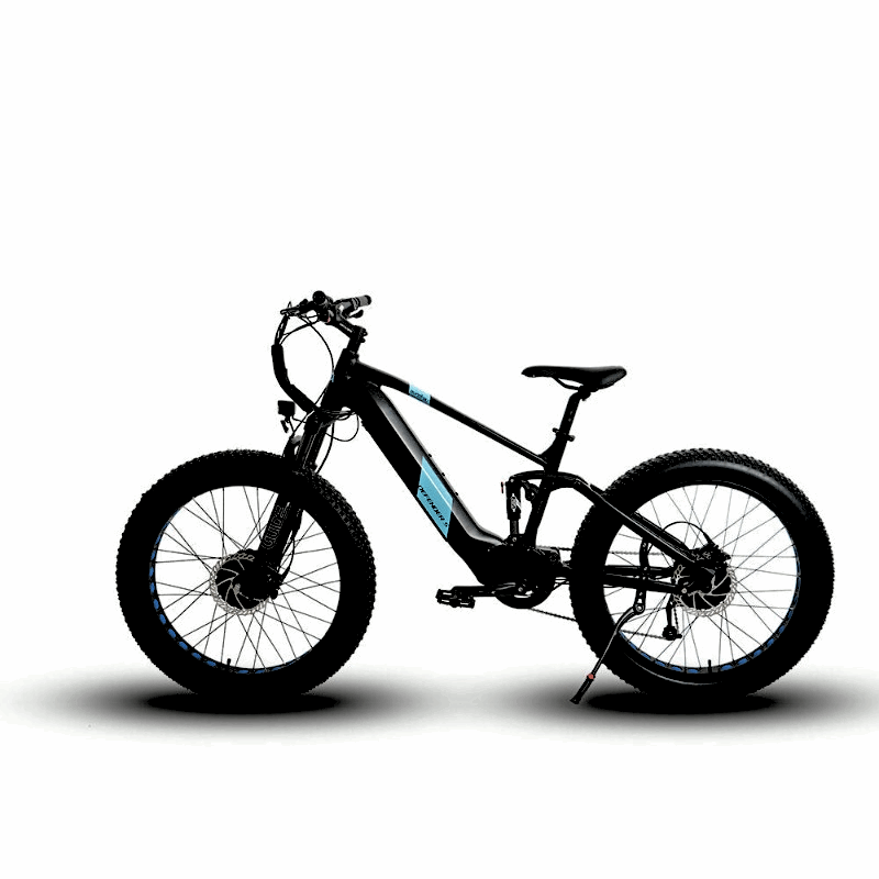 DEFENDER-S BLACK 4"Tire Full Suspension 1500W All-Wheel-Drive Mountain eBike