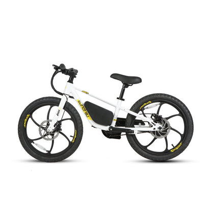 E-Kids Electric Bike 8+Speed Options 10/15/20MPH Cloud White