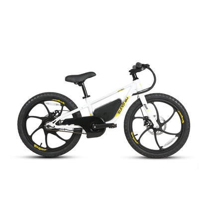 E-Kids Electric Bike 8+Speed Options 10/15/20MPH Cloud White