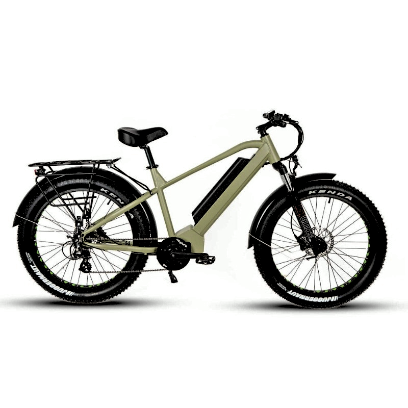 FAT-HD Green 000W Mid-Drive 4 inch Kenda Krusade Fat Tire 160 Torque eBike