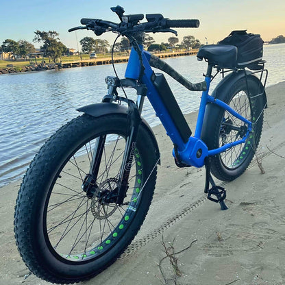 FAT-HD 1000W Mid-Drive 4inch Kenda Krusade Fat Tire 160Nm E-Bike Blue