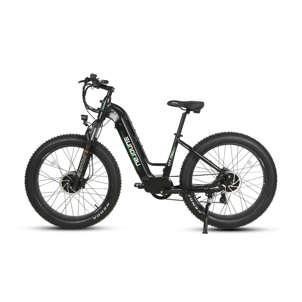 FAT-AWD 26x4 KENDA Tires Dual 1000W Motor Step-Thru E-Bike Black