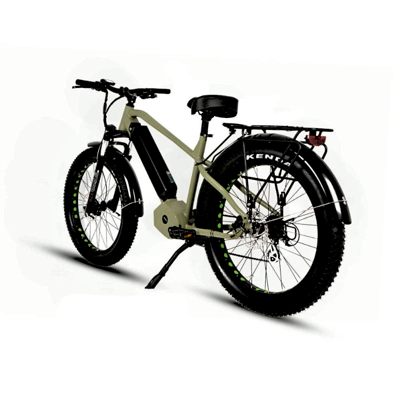 FAT-HD Green 000W Mid-Drive 4 inch Kenda Krusade Fat Tire 160 Torque eBike