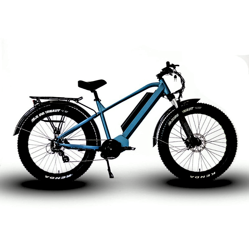 FAT-HD Blue 000W Mid-Drive 4 inch Kenda Krusade Fat Tire 160 Torque eBike