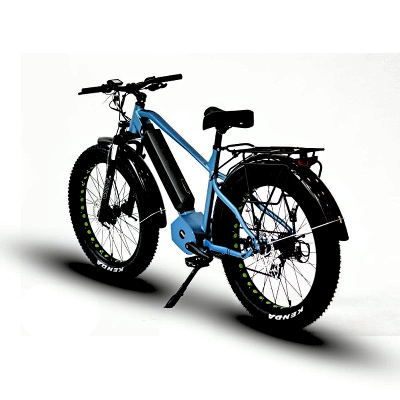 FAT-HD Blue 000W Mid-Drive 4 inch Kenda Krusade Fat Tire 160 Torque eBike