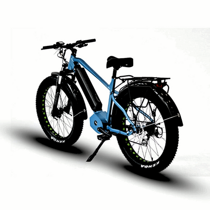 FAT-HD Blue 1000W Mid-Drive 4 inch Kenda Krusade Fat Tire 160 Torque eBike