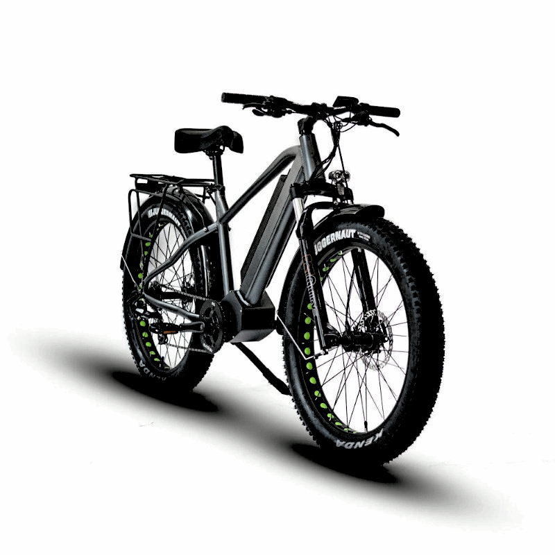 FAT-HD Gray 1000W Mid-Drive 4 inch Kenda Krusade Fat Tire 160 Torque eBike