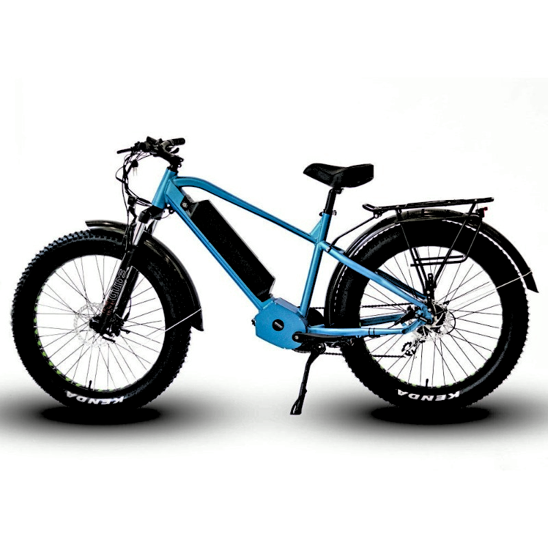 FAT-HD Blue 000W Mid-Drive 4 inch Kenda Krusade Fat Tire 160 Torque eBike