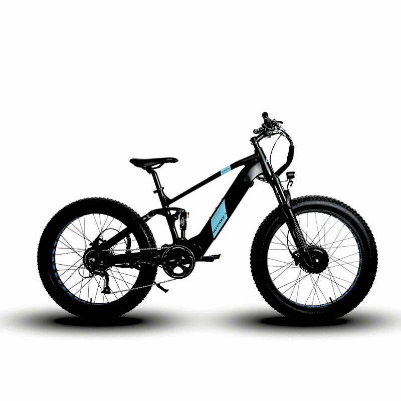 DEFENDER-S BLACK 4"Tire Full Suspension 1500W All-Wheel-Drive Mountain eBike