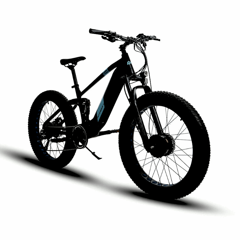 DEFENDER-S BLACK 4"Tire Full Suspension 1500W All-Wheel-Drive Mountain eBike