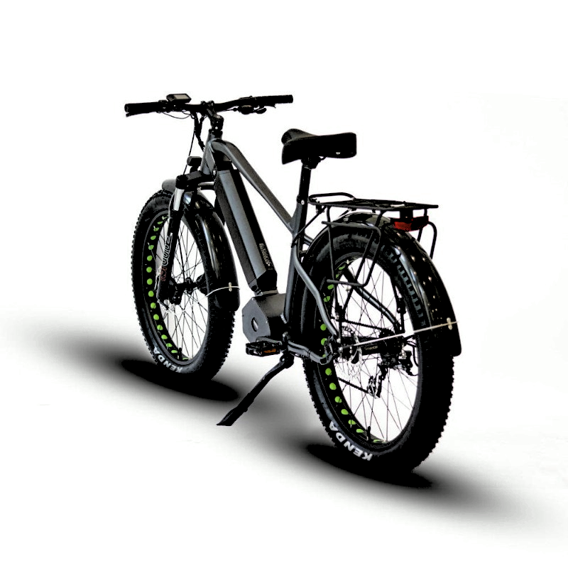 FAT-HD Gray 1000W Mid-Drive 4 inch Kenda Krusade Fat Tire 160 Torque eBike