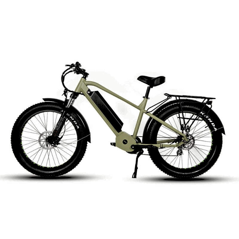 FAT-HD Green 1000W Mid-Drive 4 inch Kenda Krusade Fat Tire 160 Torque eBike