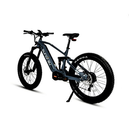 SPECTER-S Bike Rear View Moon Black All Terrain Mid-Drive Full Suspension Extreme Mountain eBike