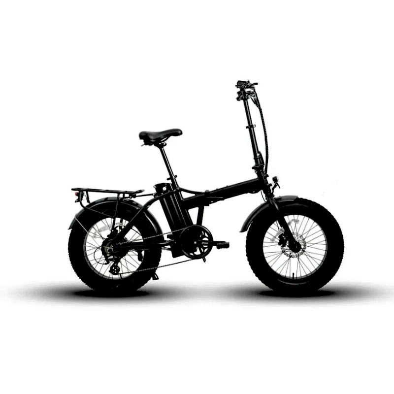 FAT-MN Folding Black 4 inch Fat Tire eBike