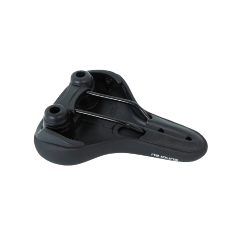 "Black Eunorau C7 eBike Saddle with elastomer spring suspension for all standard seat posts"