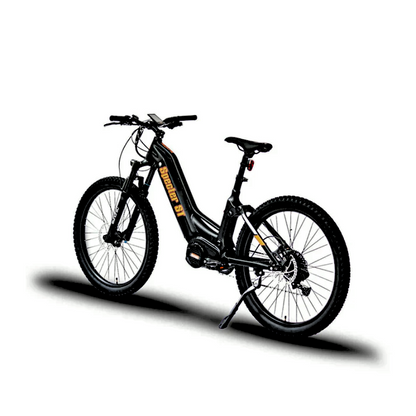 Rear view of the 2023 SPECTER-ST Full-Suspension Mid-Drive Elite Electric Mountain Bike BLACK