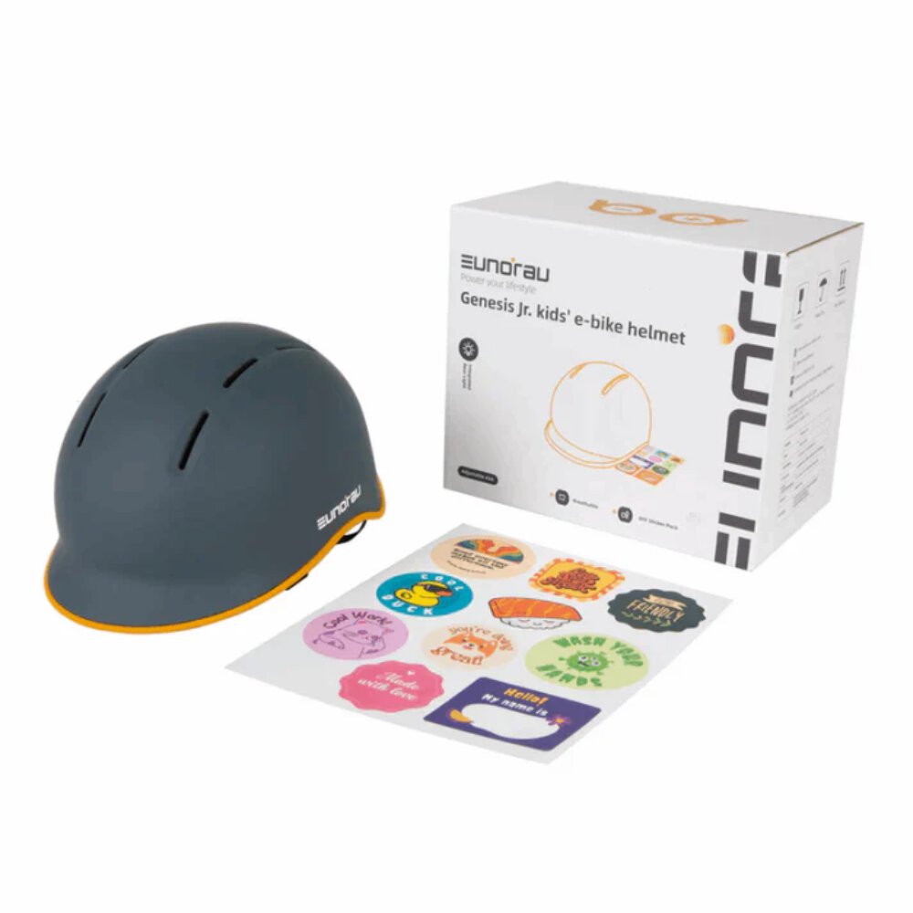 EUNORAU Genesis Jr. Kids Bike Helmet - Light & Safe, Gunmetal