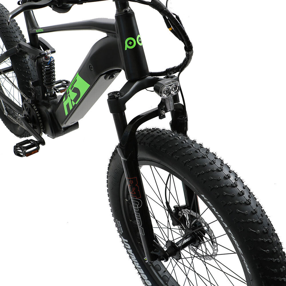 FAT-HS 19inch Full Suspension 160Nm Torque Mountain eBike Green Label