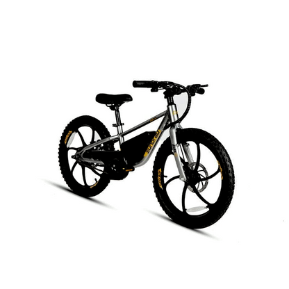 E-Kids Gray Electric Bike Eight Plus Speed Options 10/15/20MPH