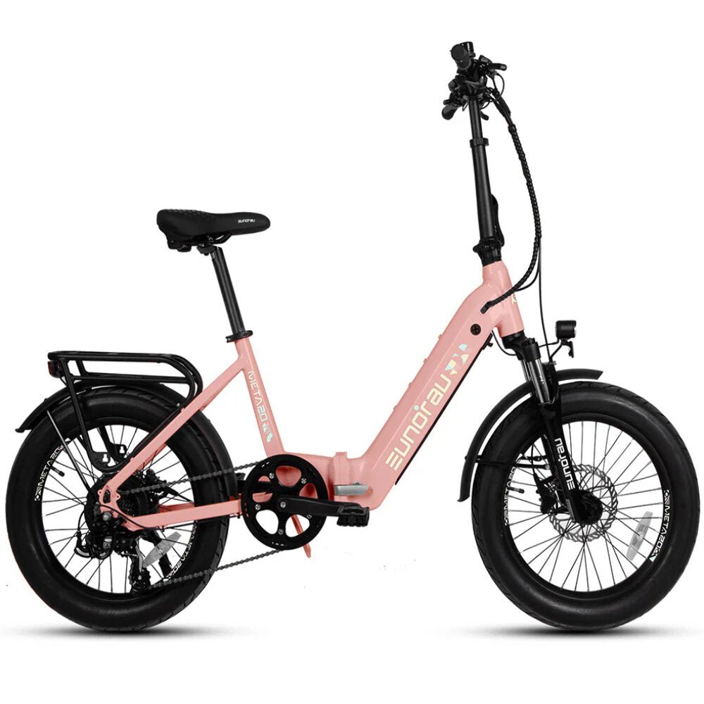 META FOLDABLE Step-Thru Pastel Pink eBIKE Electric Bike - Primary View