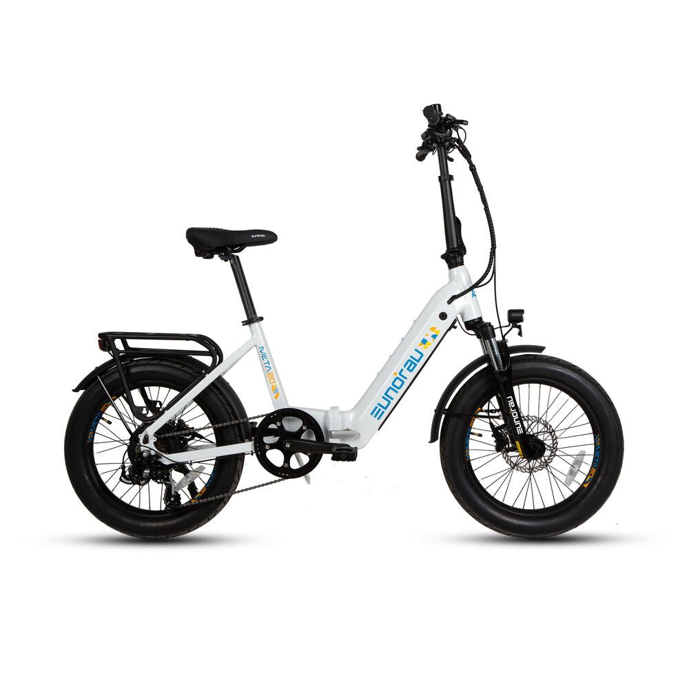 META FOLDABLE Step-Thru Alpine White eBIKE Electric Bike - Primary View