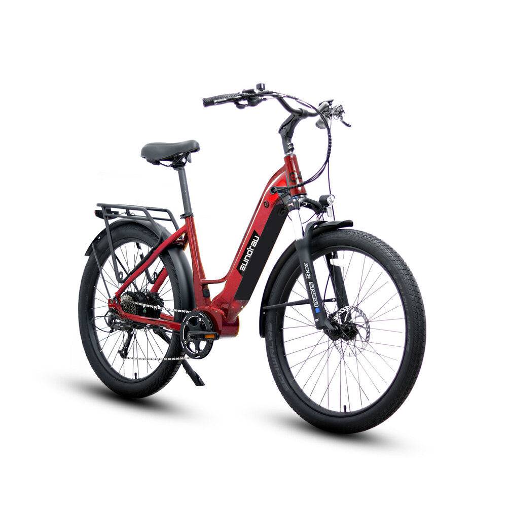 META275 Step-Thru Red eBike - Extra Battery Electric Bike - Secondary View