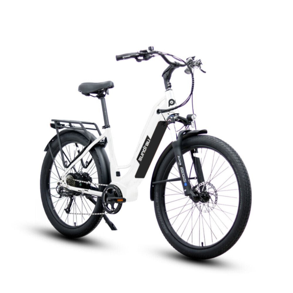 META275 Step-Thru White eBike - Extra Battery Electric Bike - Secondary View