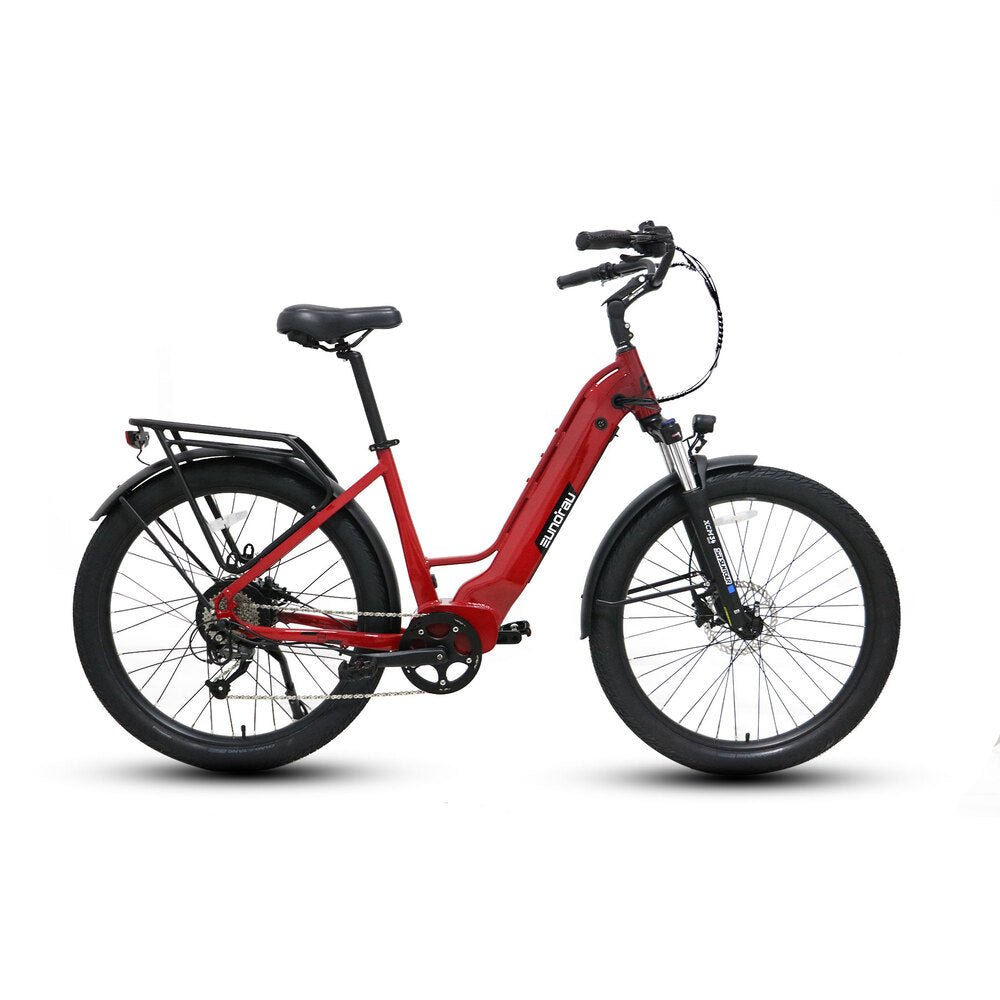 META275 Step-Thru Red eBike - Extra Battery Electric Bike - Primary View
