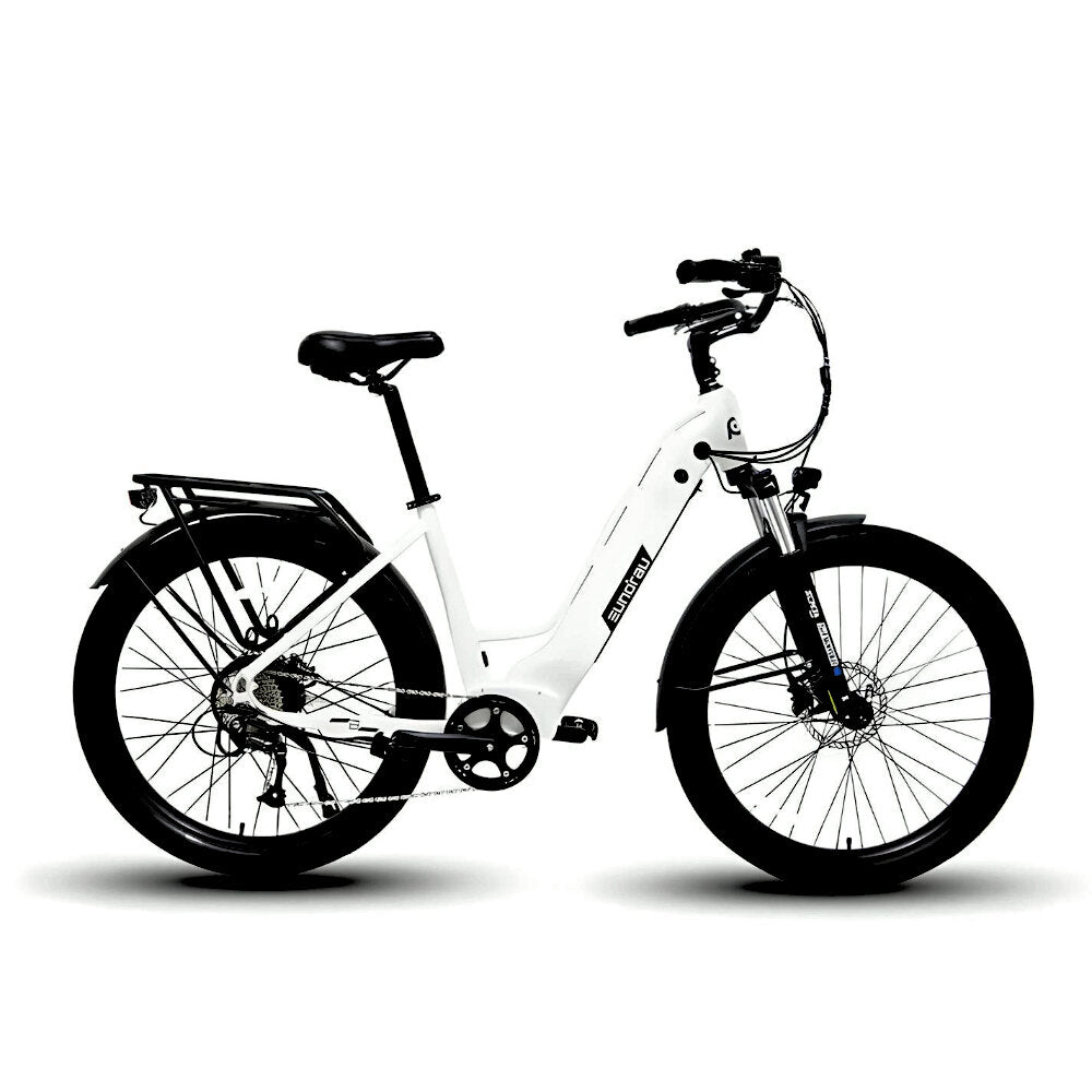 META275 Step-Thru White eBike - Extra Battery Electric Bike - Primary View