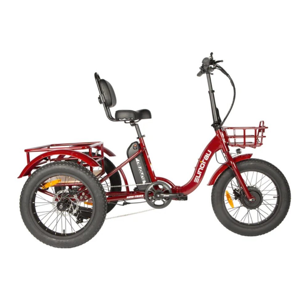 NEW-TRIKE Foldable Crimson Red eTrike Electric Bike - Primary View