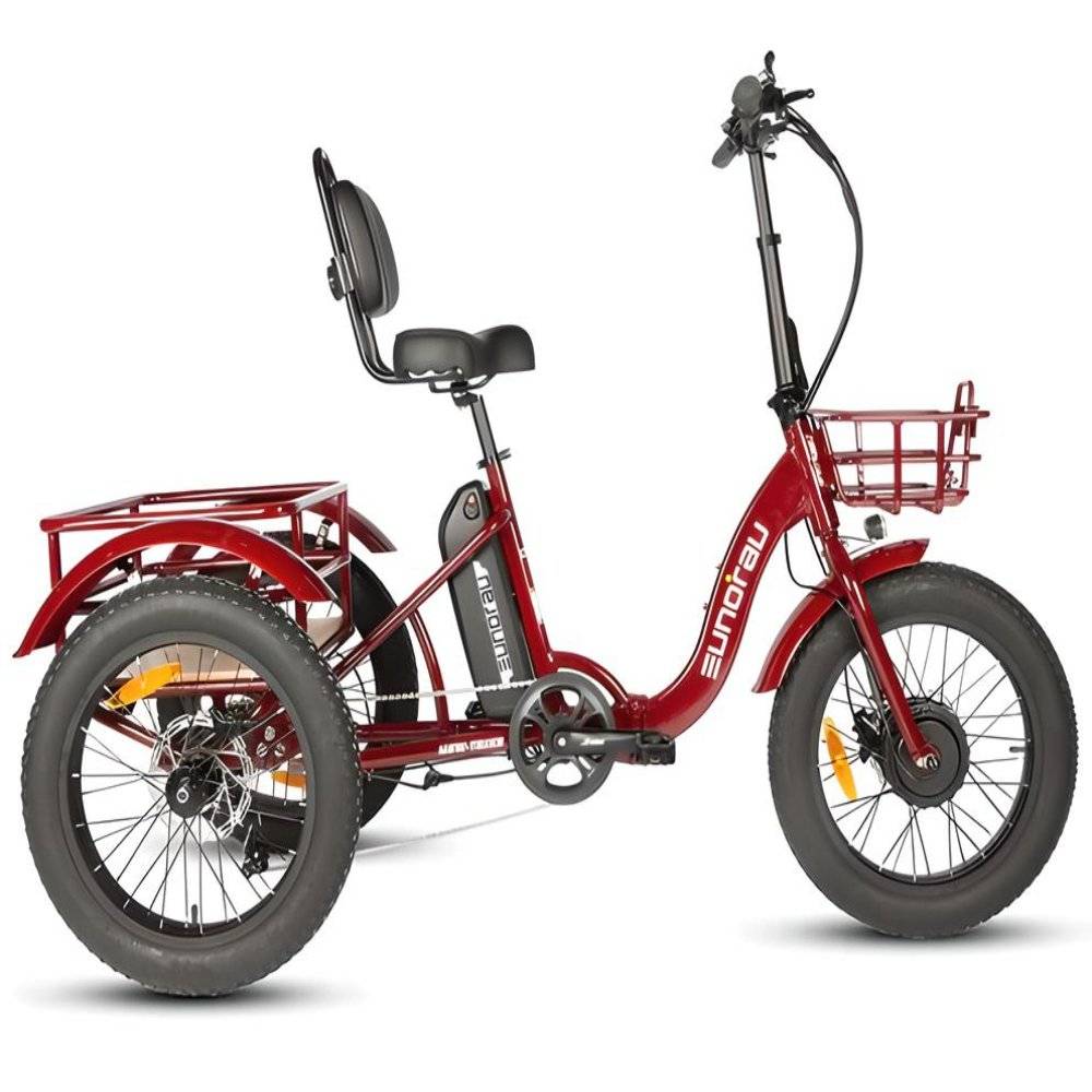 NEW-TRIKE Foldable Crimson Red eTrike Electric Bike - Secondary View