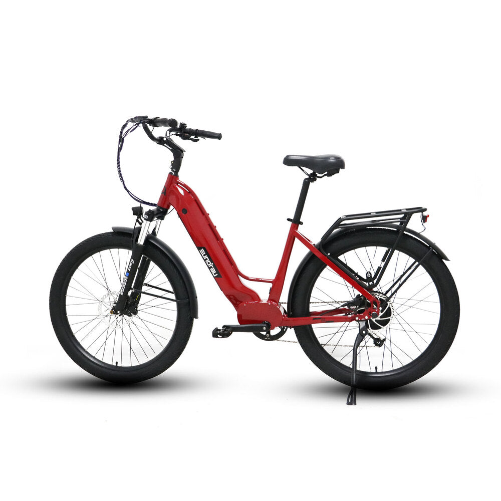 META275 Step-Thru City-Commuter E-Bike 900W-Peak-Power Red