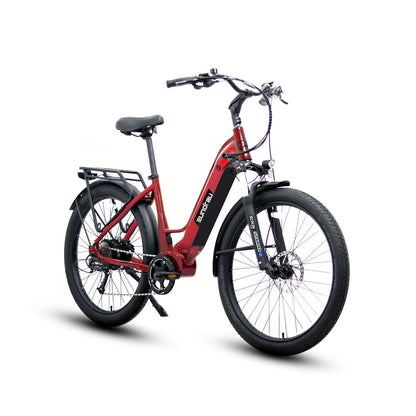 META275 Step-Thru City-Commuter E-Bike 900W-Peak-Power Red