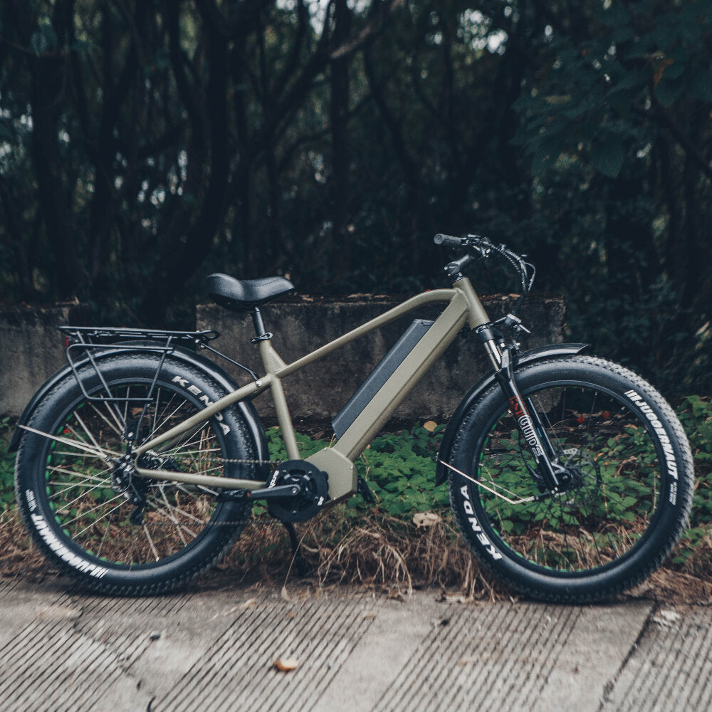 FAT-HD 1000W Mid-Drive 4inch Kenda Krusade Fat Tire 160Nm E-Bike Green