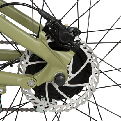 Hydraulic disc brakes with 180mm rotors, offering powerful and sensitive braking performance with a motor cut-off switch, designed to ensure control and safety in all weather conditions.