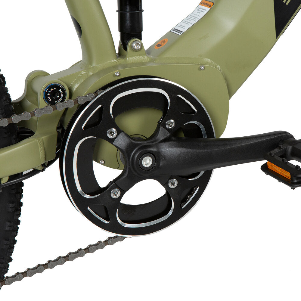 DEFENDER Full Suspension Mountain E-Bike Orange/Army Green/Safari