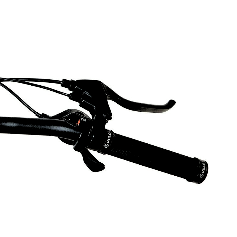 Handlebar grip and brake lever of the FAT-MN Folding eBike, emphasizing control and riding comfort.