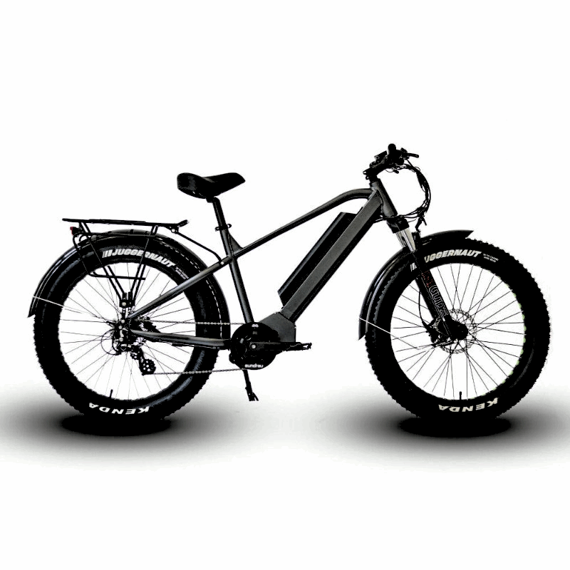 FAT-HD Gray 1000W Mid-Drive 4 inch Kenda Krusade Fat Tire 160 Torque eBike