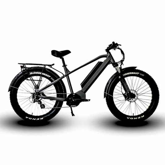 FAT-HD Gray 1000W Mid-Drive 4 inch Kenda Krusade Fat Tire 160 Torque eBike