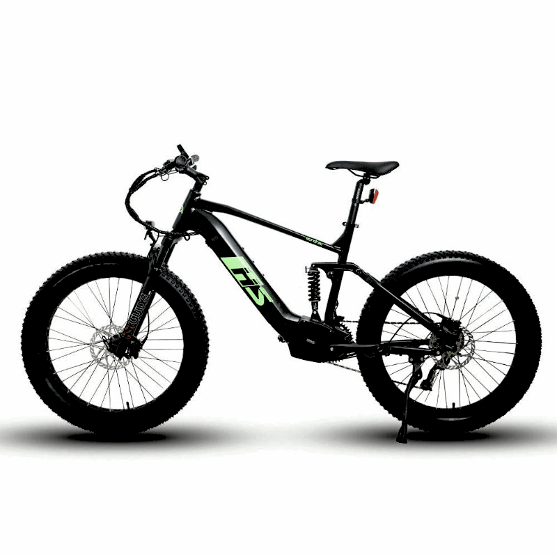 FAT-HS Mid-Drive Full Suspension Mountain eBike 160 Torque 4 inch Tire