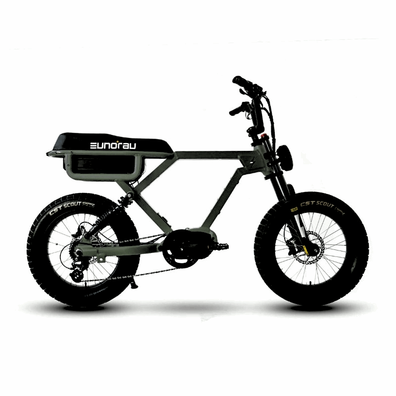 Side to Right View Lunar Dust FLASH Moped 3 simultaneous e-Bike Battery 220 Miles Endurance Up to 220Nm Torque