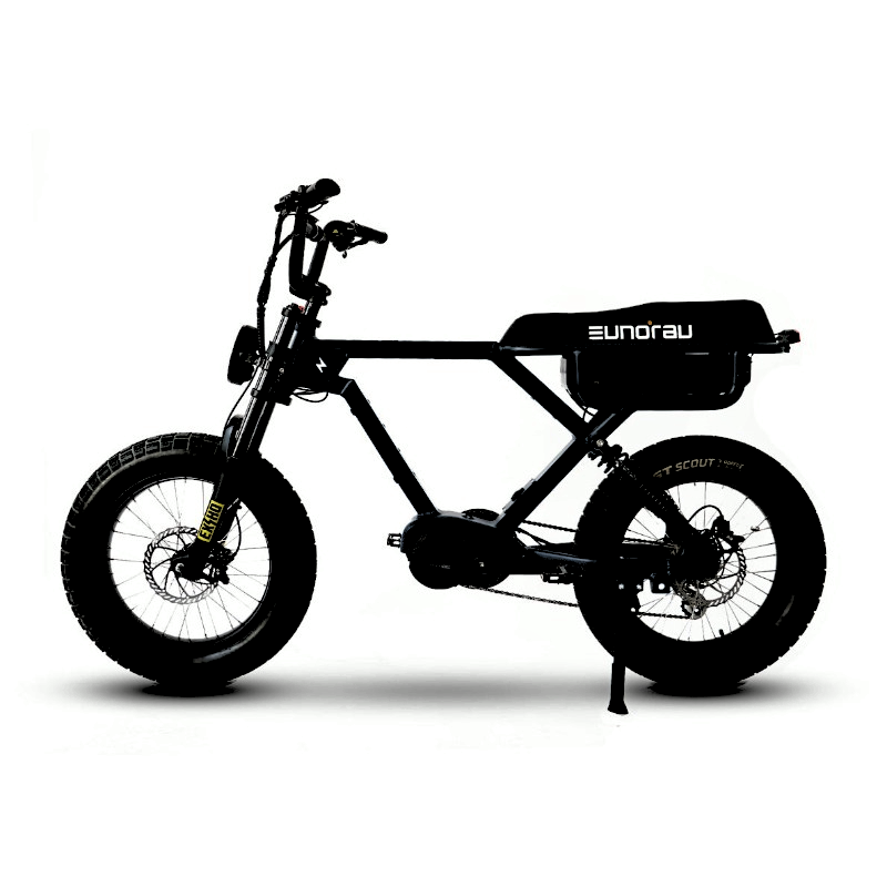 Side to Left View Moon Black Up to 220 Nm Torque FLASH Moped 3 simultaneous e-Bike Battery 220 Miles Endurance