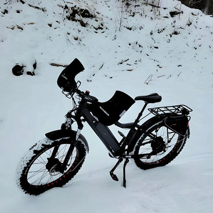 FAT-AWD Winter E-Bike with Dual Motors and 4in Kenda Krusade Sport Tires