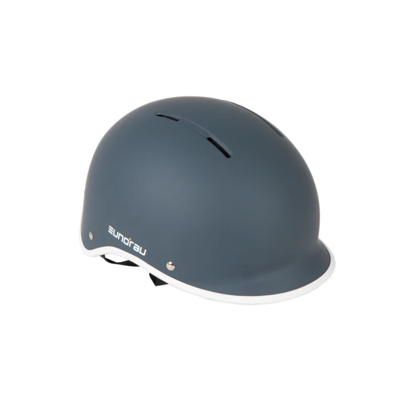 EUNORAU Genesis Helmet in Gunmetal Grey, featuring a reinforced ABS shell, EPS foam core, and adjustable fit system, designed for safety and comfort, 6 vents for cooling airflow.