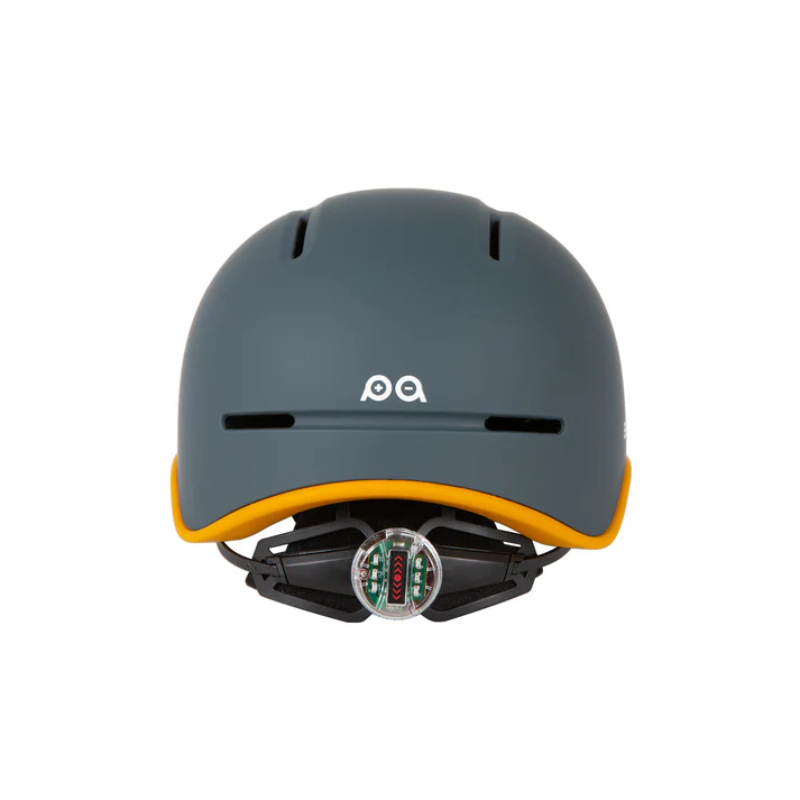 EUNORAU Genesis Jr. Bike Helmet in gunmetal grey, featuring a durable PC shell, shock-absorbing EPS foam, adjustable strap, 8 ventilation vents, and a 3-mode helmet light, designed for children's safety and comfort.