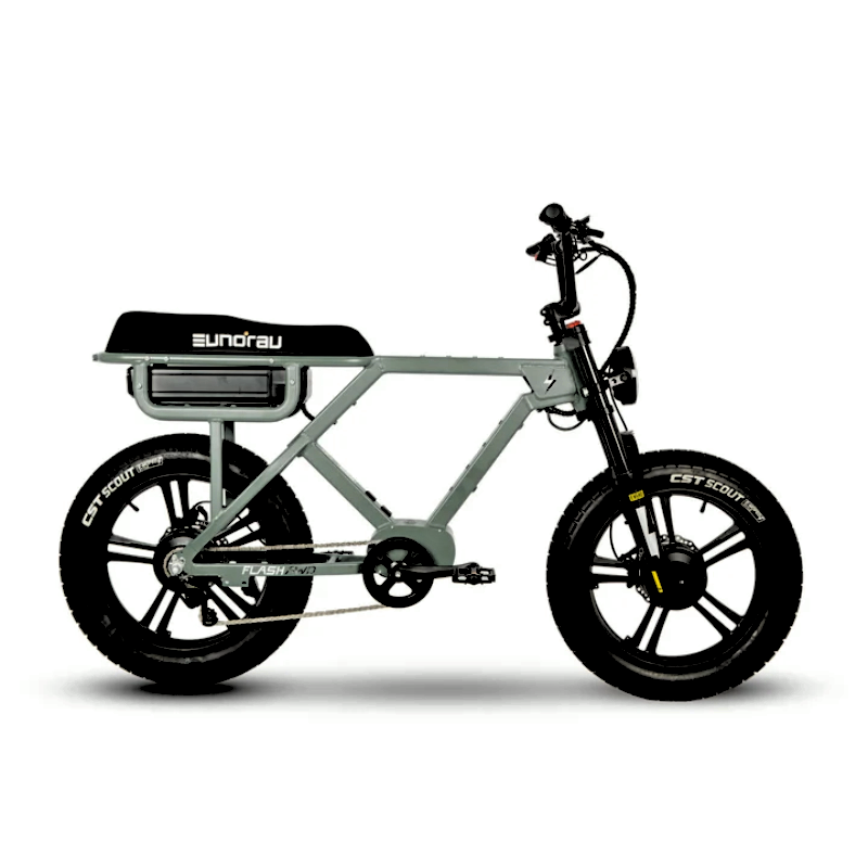 Side to Right View Lunar Dust 220 Nm Torque FLASH Moped 3 simultaneous eBike Battery 220 Miles Endurance